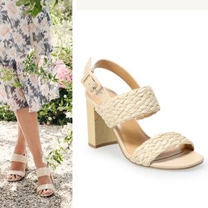 Lauren Conrad Matcha Straw Block Heel